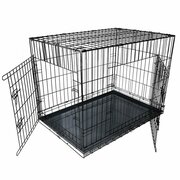 Клетка для собак Пижон DogiDom №6, с металлическим поддоном, складная, 121х78х83 см, черная