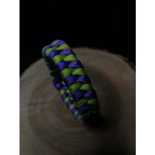 Плетеный браслет, 1 шт., размер 20 см, размер XL, фиолетовый, зеленый