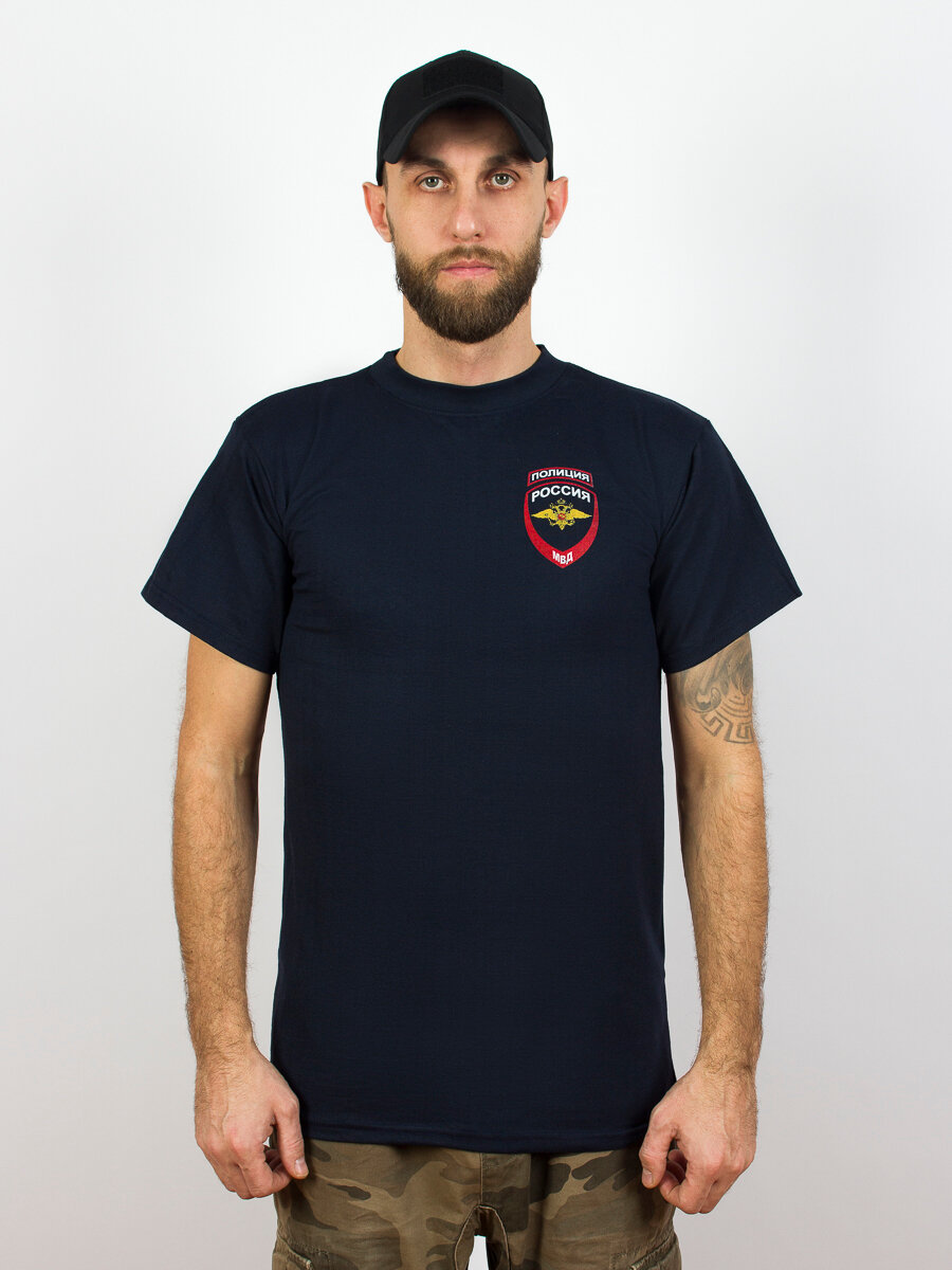 фото Футболка полиции цвет темно-синий