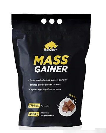 Гейнер белково-углеводный PRIMEKRAFT/ MASS GAINER для набора массы со вкусом "Шоколад" 3000 гр