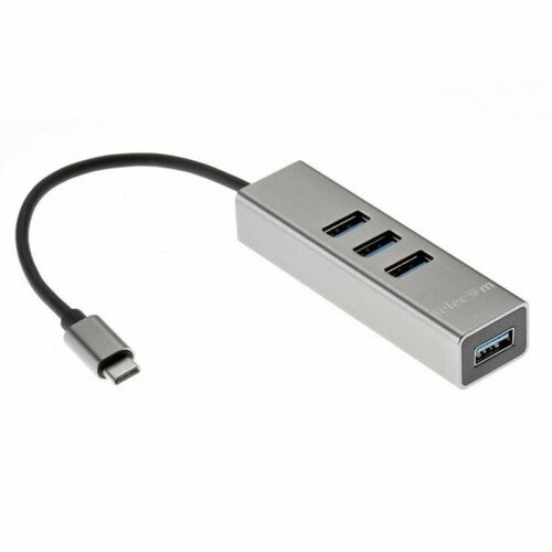 Переходник USB 3.1 Type-C --)4 USB3.0, Aluminum Shell, 0.2м Telecom (TA310C)