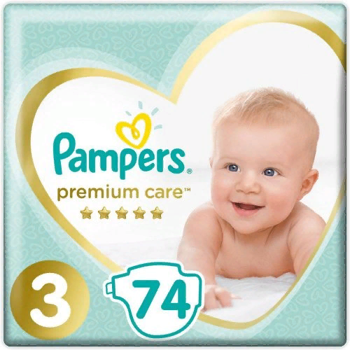 Подгузники Pampers Premium Care Midi 3 (6-10 кг) 74шт. подгузники детские premium care pampers памперс до 3кг 22шт