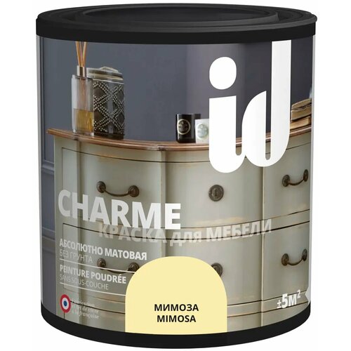 Краска для мебели ID Charme цвет мимоза 0.5 л краска для мебели id paillett цвет уголь 0 5 л