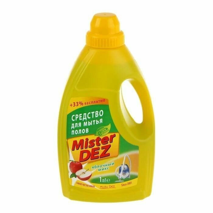 Средство для мытья полов Mister Dez Eco-Cleaning яблочный микс (подходит для моющих пылесосов) 1000 мл