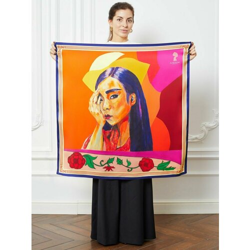 фото Платок ,90х90 см, оранжевый art&wear