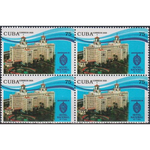 Почтовые марки Куба 2020г. Отель Насьональ де Куба, Гавана, 90-летие Архитектура, Гостиницы MNH