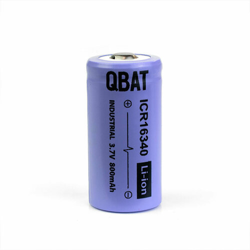 Аккумулятор 16340 / CR123 (800mAh) QBAT Li-ion 3,7V (высокий плюс) 1шт