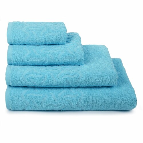 Полотенце банное Cleanelly, Махровая ткань, 100x150 см, голубой, 1 шт.