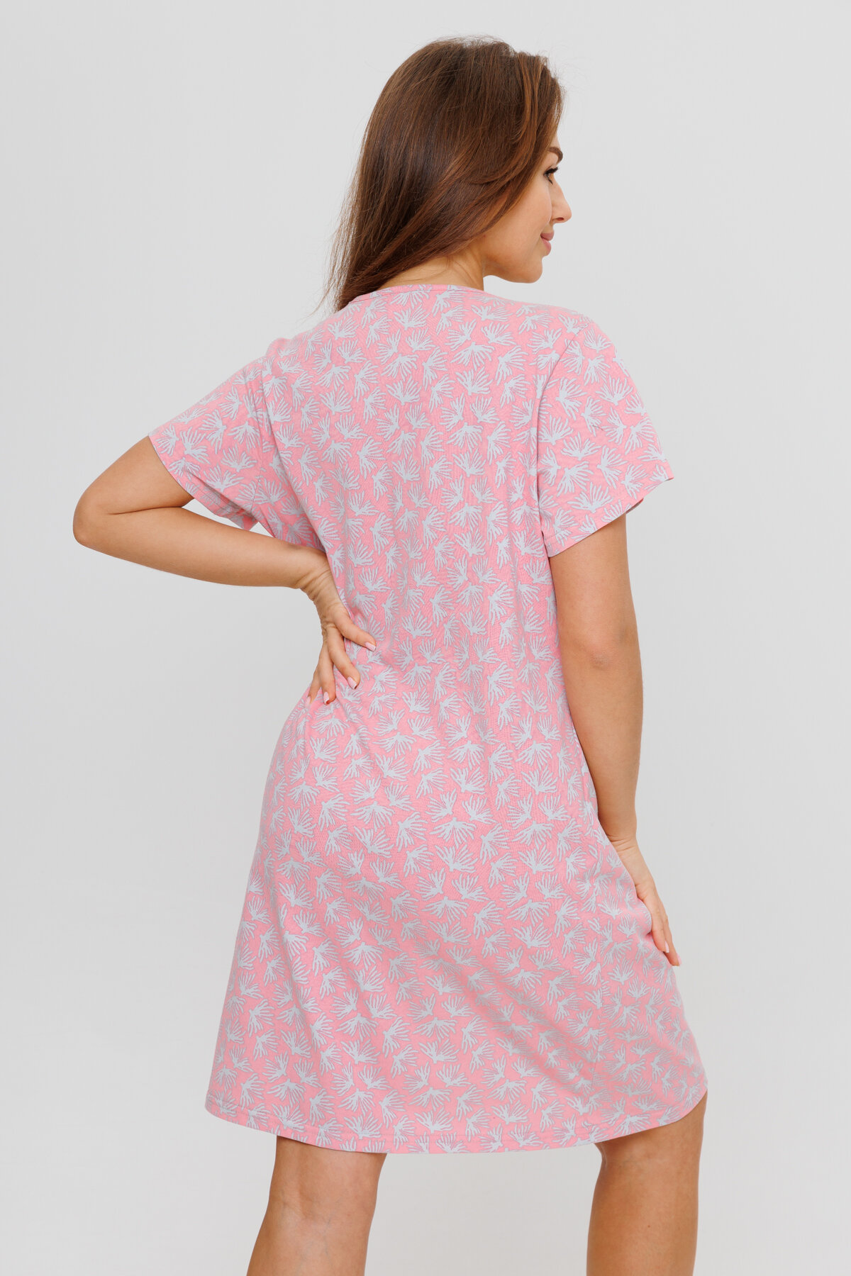 Женская ночная сорочка Modellini 1900/1 розовая, 54 размер - фотография № 7