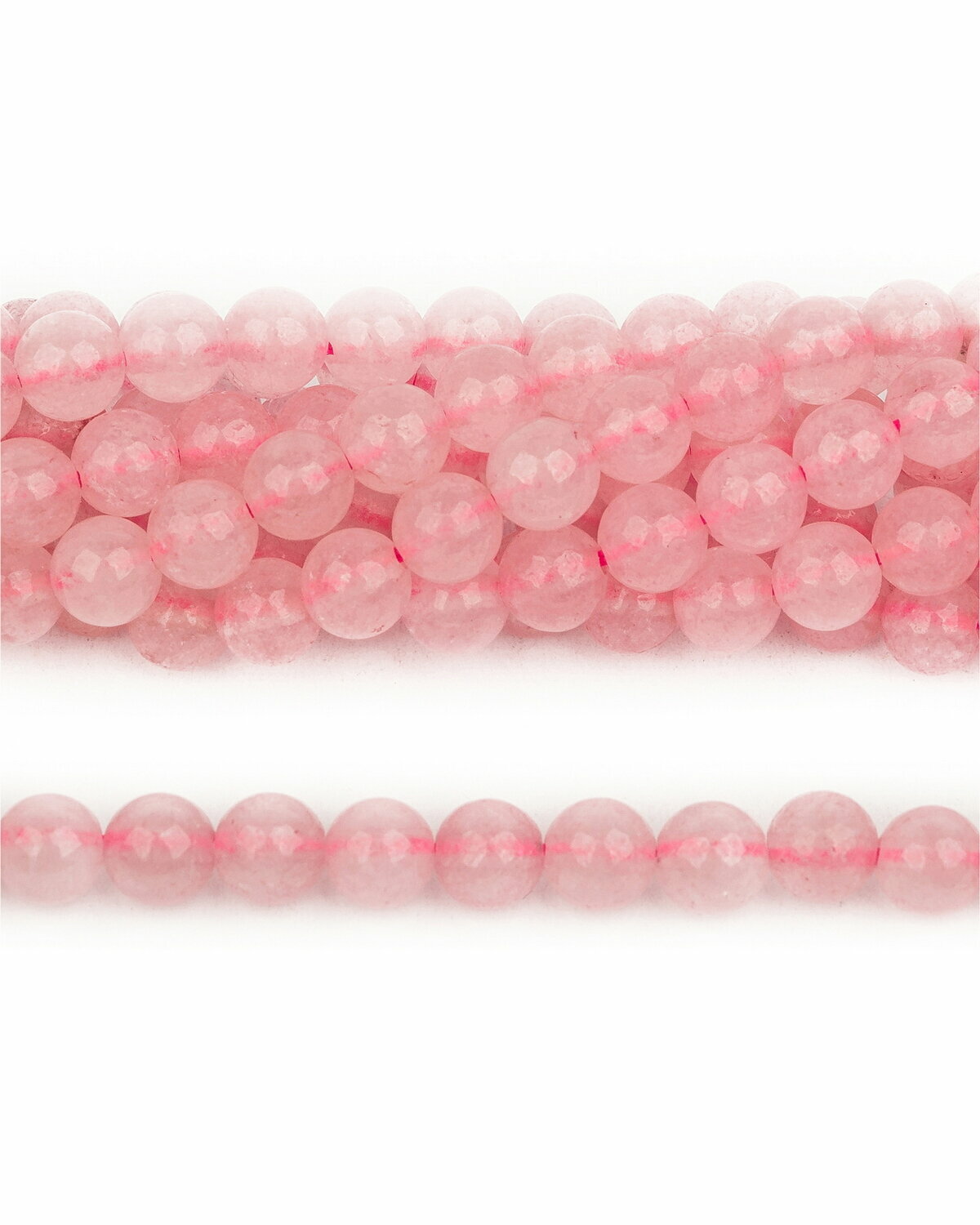 Каменные бусины из натурального камня - Кварц розовый 6 мм