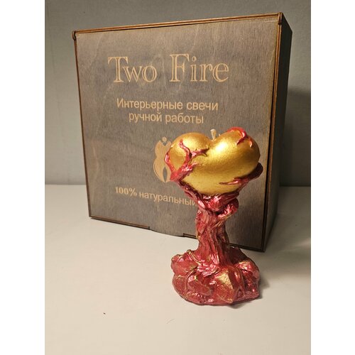 Свеча Two Fire Дерево с сердцем Золото