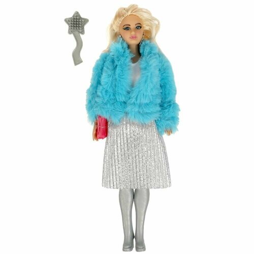 фото Кукла 29 см софия, в голубой шубе, карапуз 66001-w26-s-bb