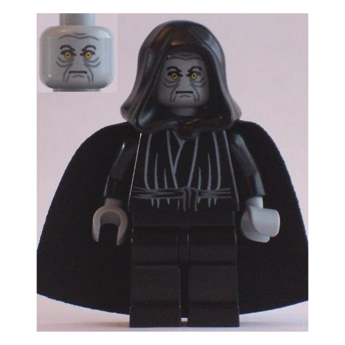 Минифигурка Lego Star Wars Emperor Palpatine - Light Bluish Gray Head, Light Bluish Gray Hands sw0124 New