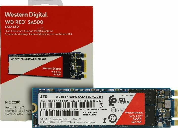 SSD накопитель WD Red SA500 2Тб, M.2 2280, SATA III - фото №16