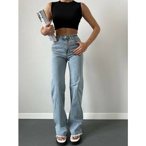 Джинсы клеш  PERISCOPE, размер 30, голубой