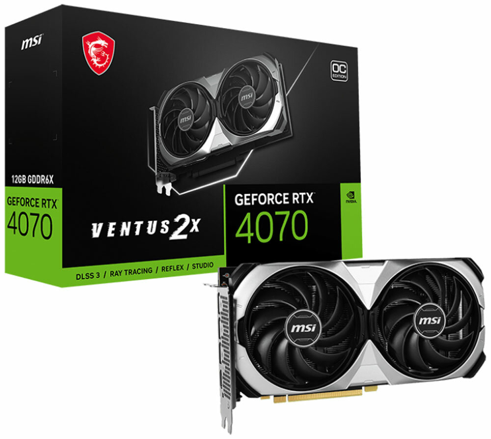 Видеокарта MSI GeForce RTX 4070 SUPER 12G VENTUS 2X OC 12GB