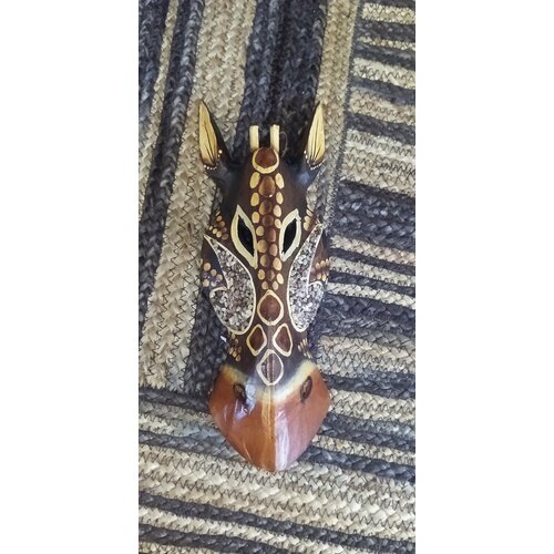 Маска-панно деревянная декоративная настенная 3015 см брелок в подарок 2450₽