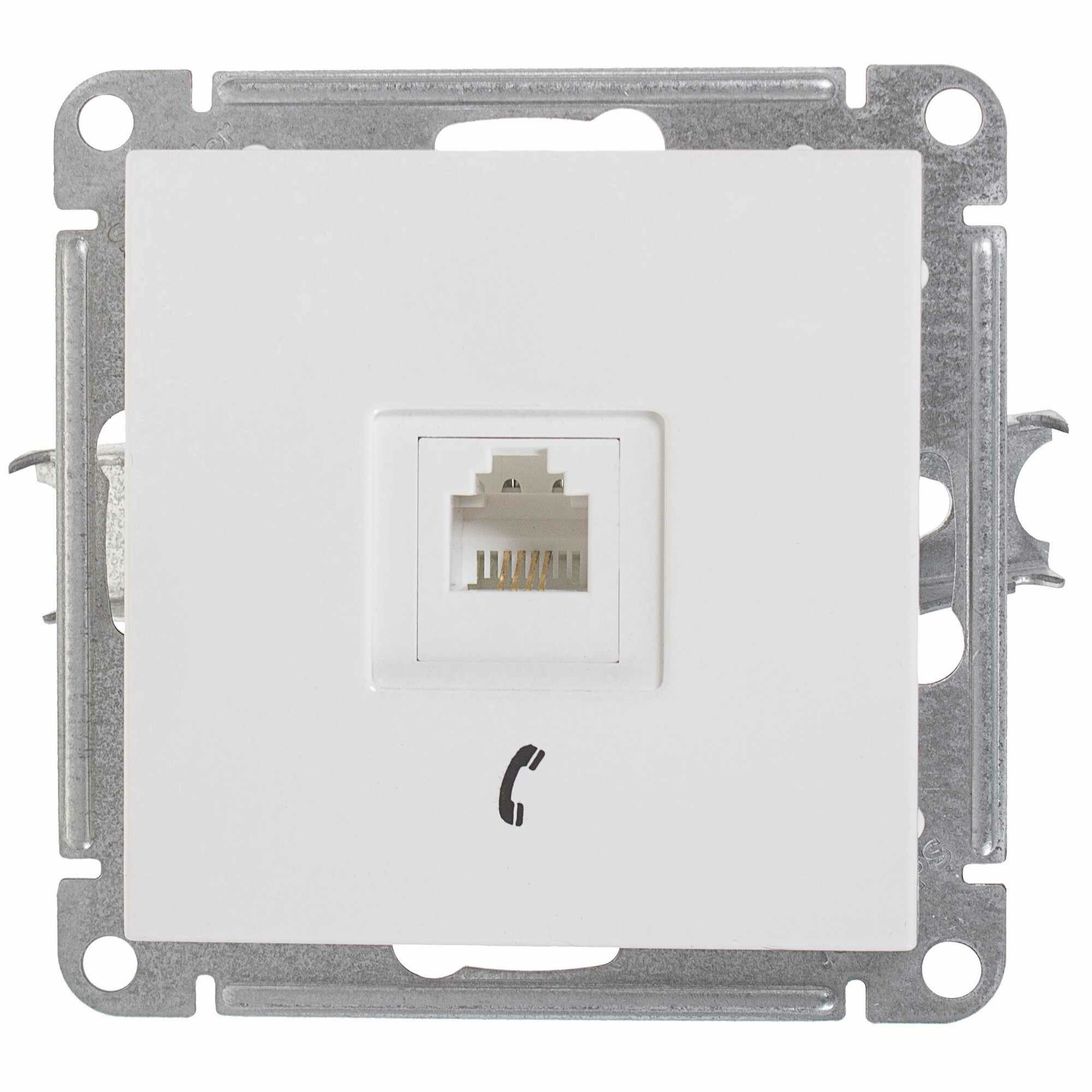 Телефонная розетка встраиваемая Schneider Electric W59 RJ11 цвет белый