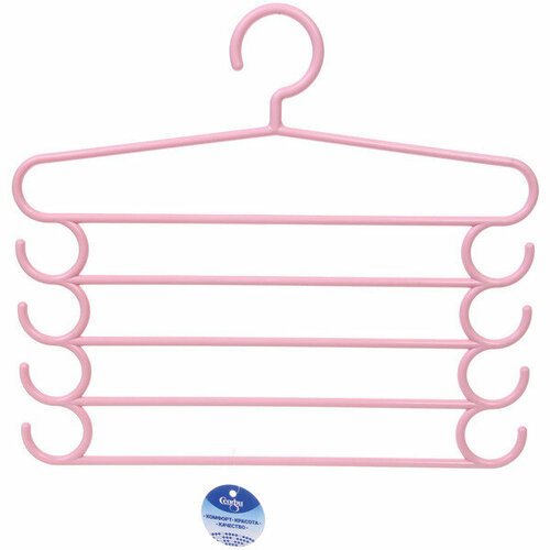Вешалка многофунциональная идеядома цвет пудровый 5 отд 33365см Лейбл Селфи 429₽