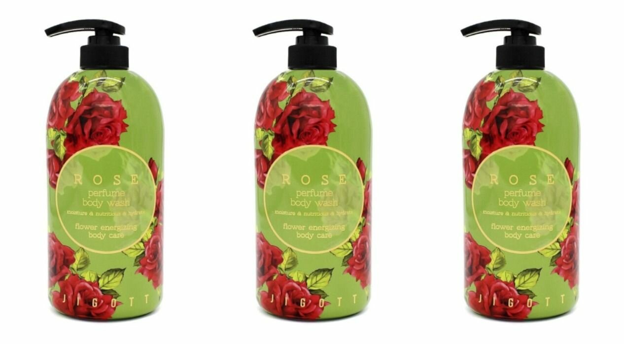 Jigott Парфюмированный лосьон с экстрактом розы Rose Perfume Body Lotion, 500 мл - 3 штуки