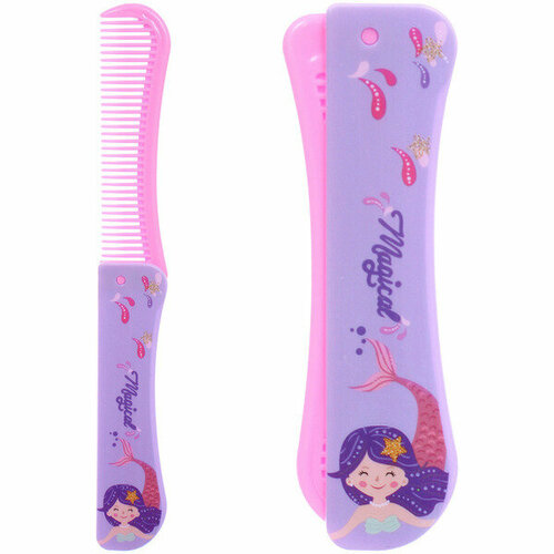 Расческа детская складная розовое облако русалочка 1952510см пакет с подвесом 329₽