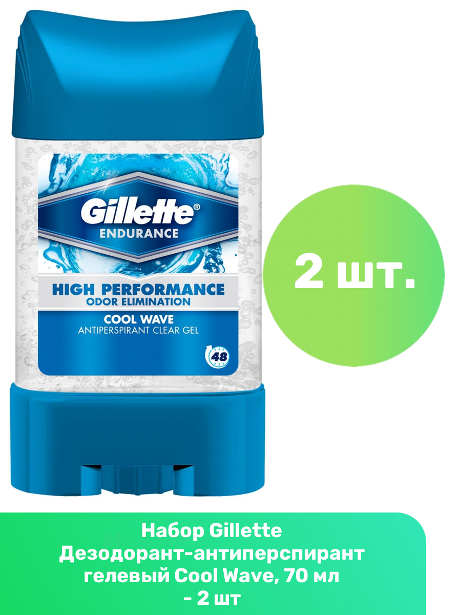 Gillette Дезодорант-антиперспирант гелевый Cool Wave, 70 мл - 2 шт