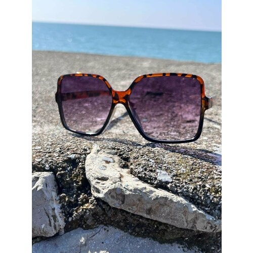 Солнцезащитные очки квадратные 5143, коричневый, фиолетовый