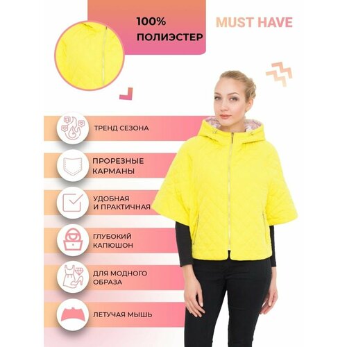 Анорак Prima Woman, размер 42, желтый хлопковая куртка рубашка с длинными рукавами женская модная клетчатая куртка женская весна и осень 2022 новая повседневная простая верхняя