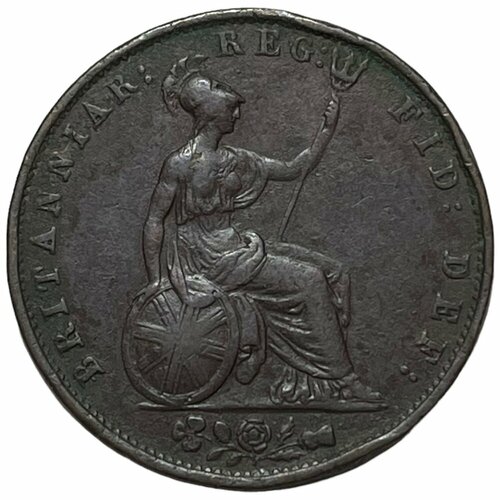 Великобритания 1/2 пенни 1854 г. великобритания токен принц уэльский 1 2 соверена 1854 г