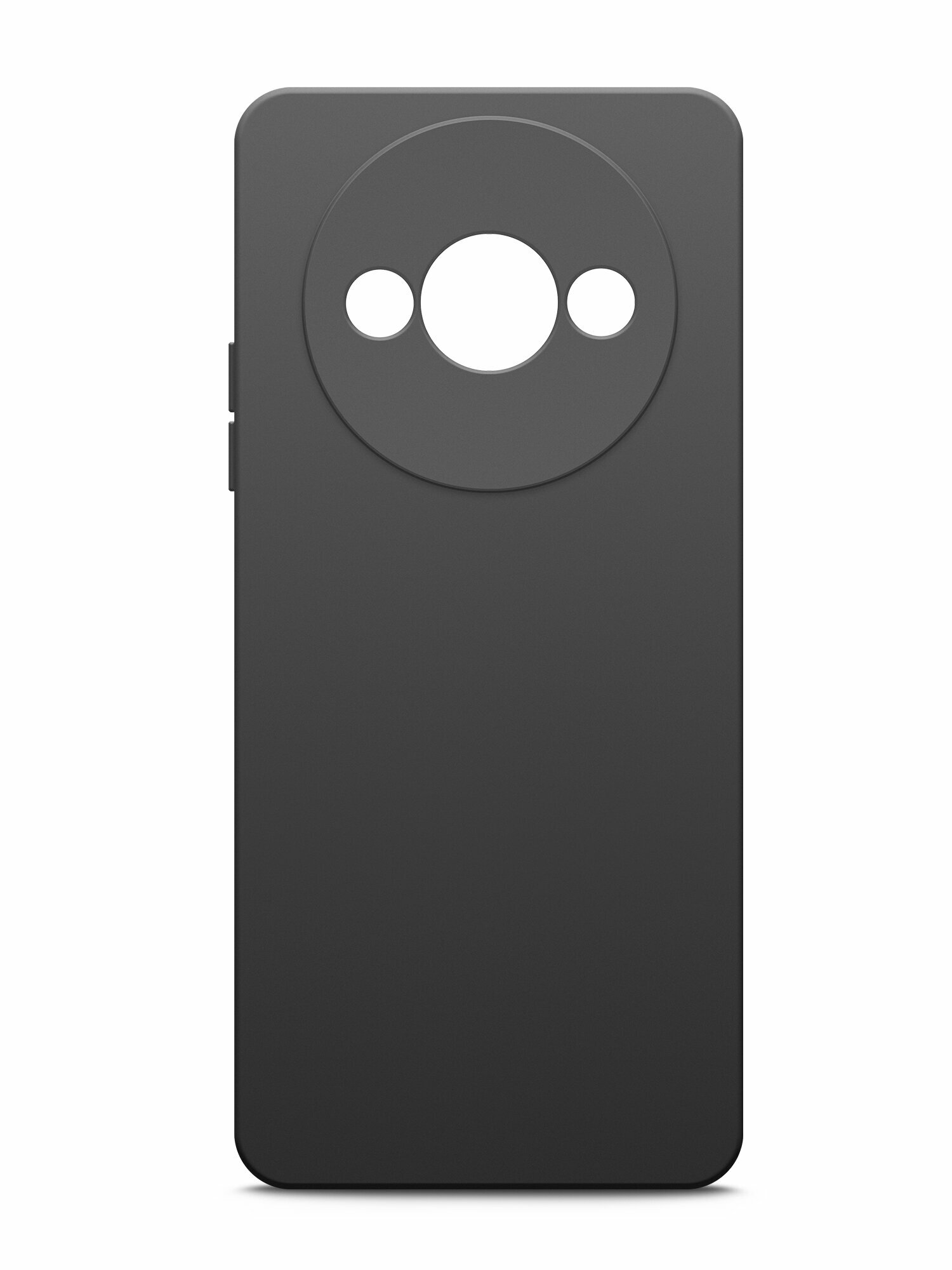 Чехол на Xiaomi Redmi A3 (Ксиоми Редми А3) черный силиконовый с защитной подкладкой из микрофибры Microfiber Case, Brozo