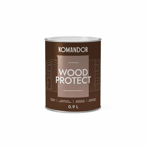 Антисептик для дерева Komandor Wood Protect лессирующий база С бесцветный 09 л 1234₽