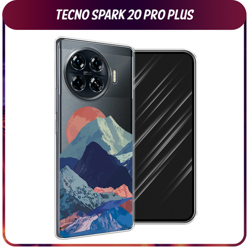 Силиконовый чехол на Tecno Spark 20 Pro Plus / Текно Спарк 20 Про Плюс Закат в снежных горах, прозрачный силиконовый чехол на meizu pro 7 plus мейзу про 7 плюс закат в снежных горах прозрачный