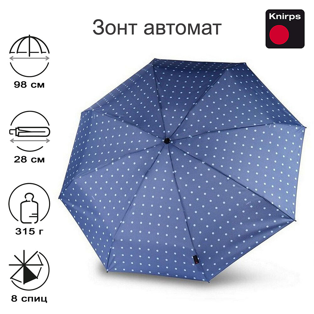 Зонт женский автомат Knirps T.200 KELLY BLUE UV PROTECTION 95 3201 4108