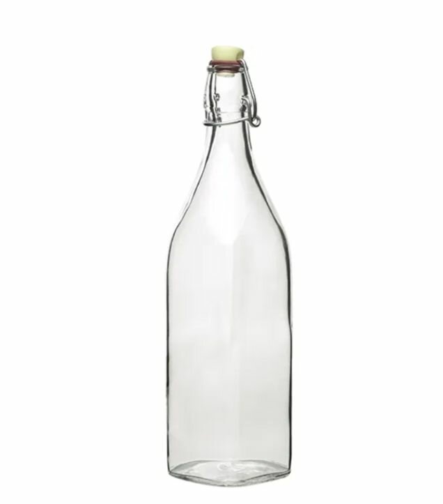 Бутылка стеклянная с пробкой "Свинг" 1,0л