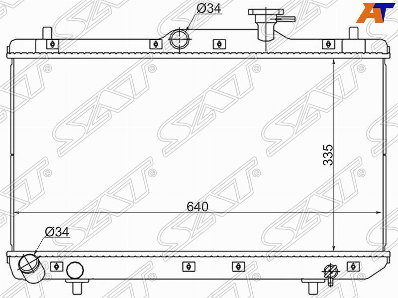 Радиатор охлаждения для Хендай Акцент ТагАЗ 2000-2011 год выпуска (Hyundai Accent ТагАЗ) SAT SG-HY0002