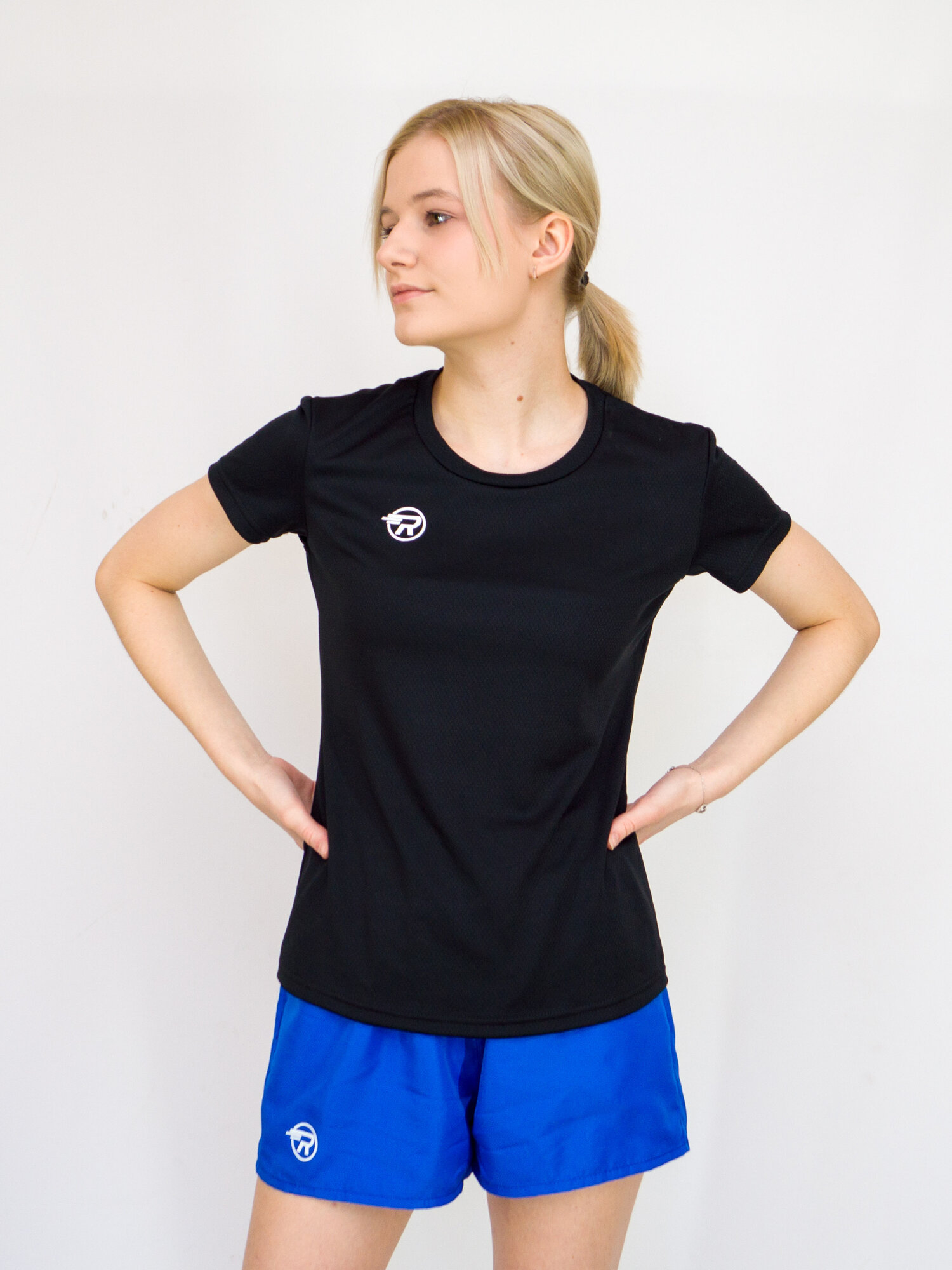 Футболка спортивная RAY спортивная женская для бега размер 50 черный