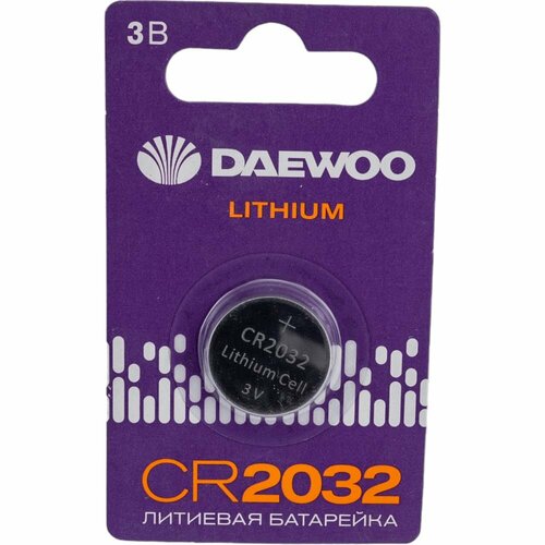 Литиевая батарейка DAEWOO CR2032 Lithium BL-1 батарейка gp lithium cr2032 литиевая 1 шт в блистере отрывной блок cr2032 7cr5 5 шт