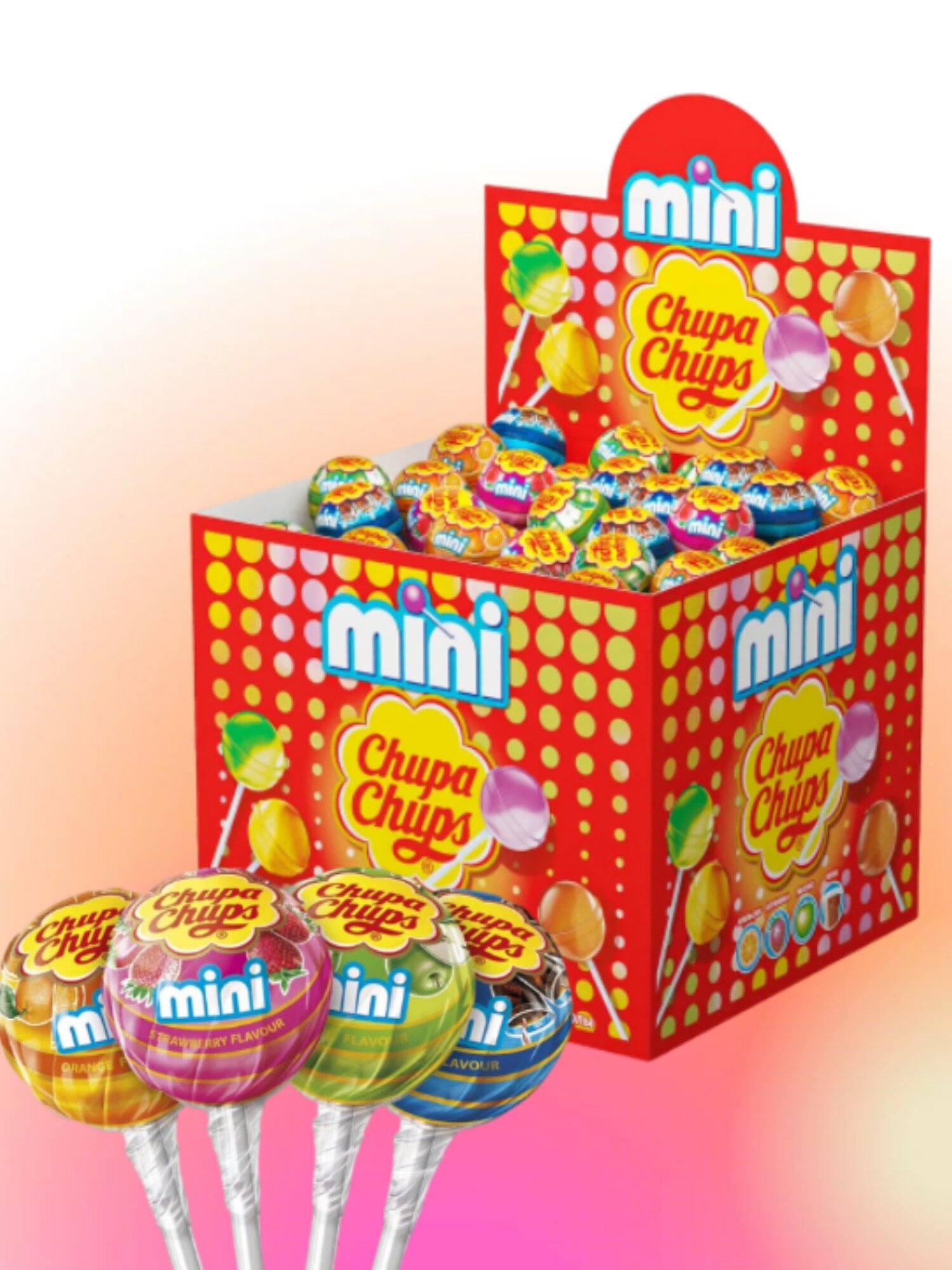 Карамель Chupa Chups Mini вкус ассорти, 600 г, 100 шт. в уп.