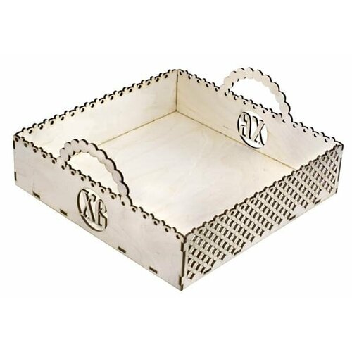 Поднос пасхальный 275 х 275 х 115 см Деревянная заготовка для творчества и декорирования сборная DMO с гравировкой Конструктор 740₽