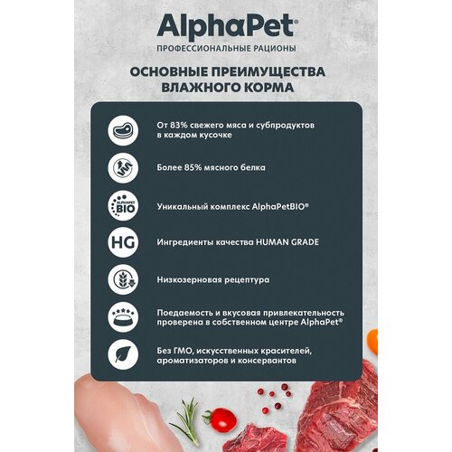 Alphapet Superpremium ламистер влажный корм для взрослых кошек говядина и малина, 80 гр, 1 шт