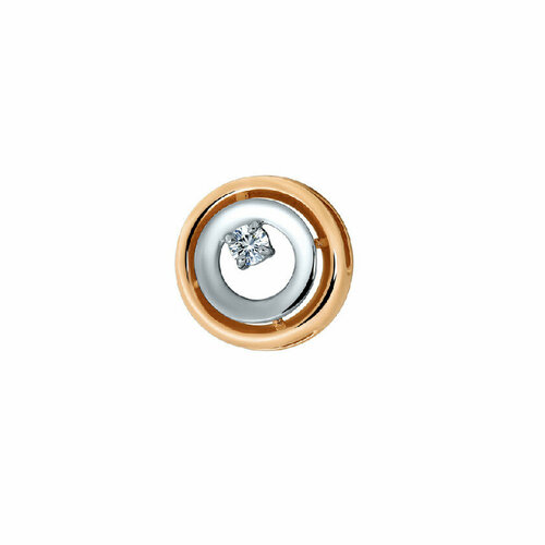 Подвеска RUSGOLDART, красное золото, 585 проба, фианит, красный, золотистый