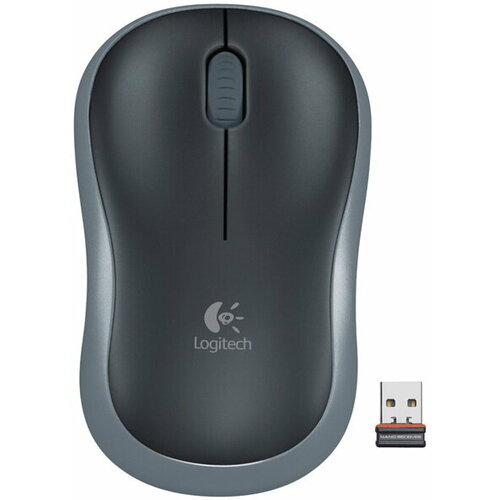 Мышь беспроводная Logitech M185 серый USB + радиоканал