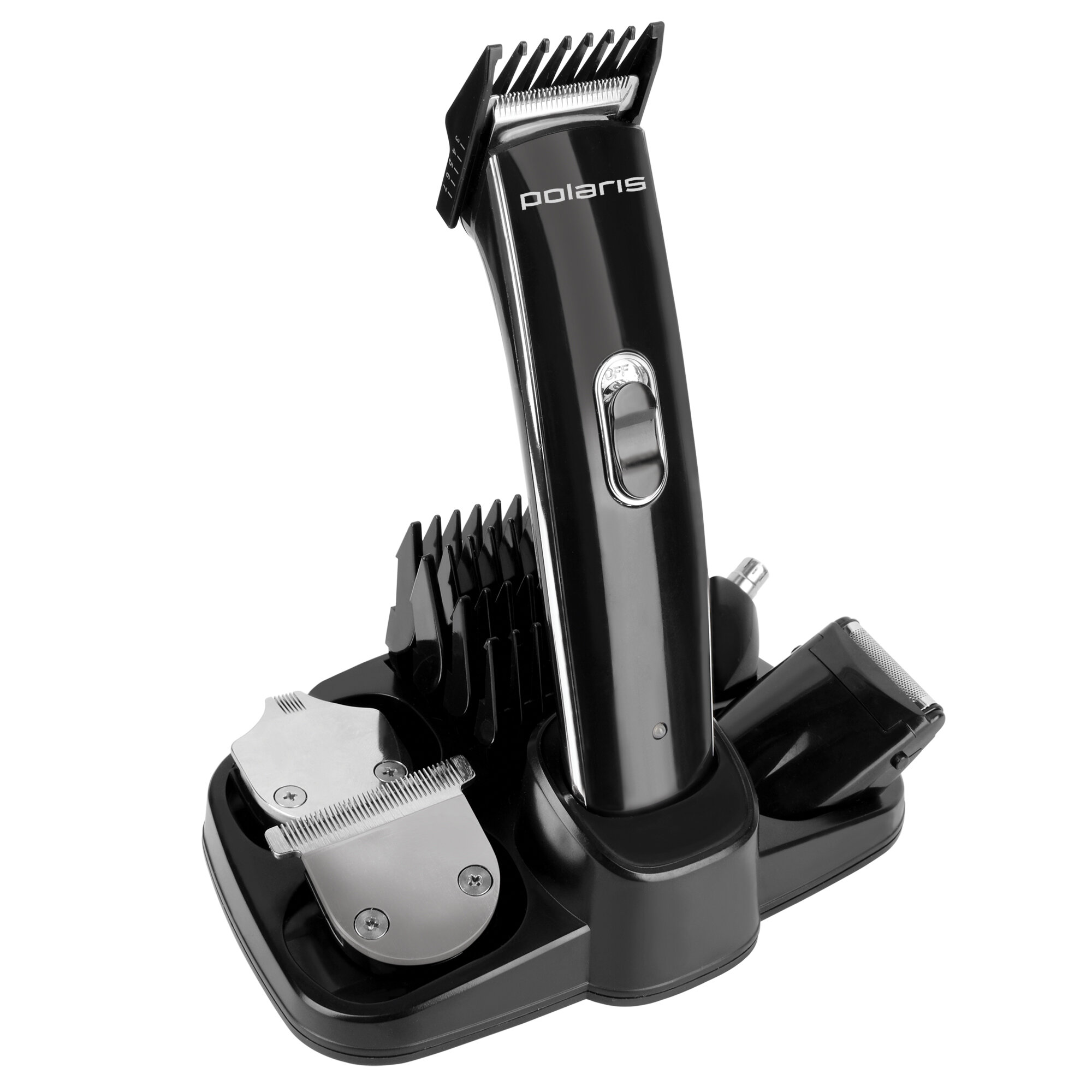 Машинка для стрижки Polaris PHC 3015RC черный (насадок в компл:9шт) - фото №6