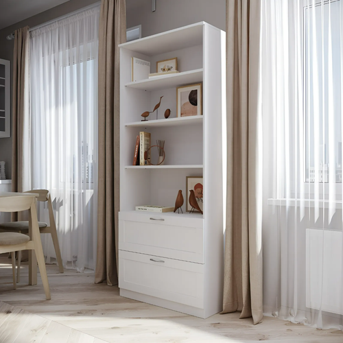 Сириус стеллаж 2 ящика, 78x34x190 см, белый