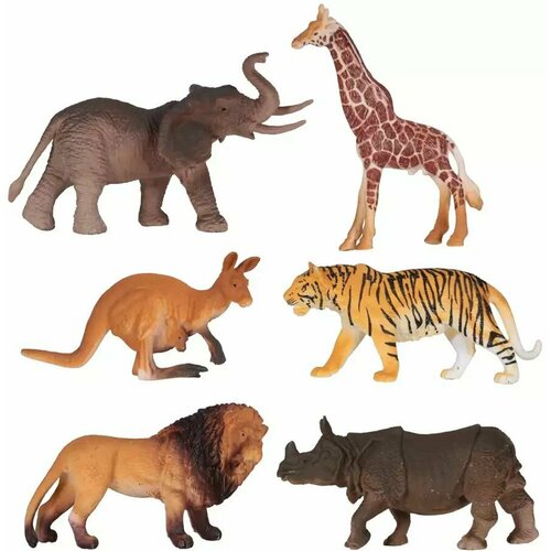Набор диких животных 130-2 Я играю в зоопарк 6 шт. в уп. набор фигурок животных veld co 105427 зоопарк