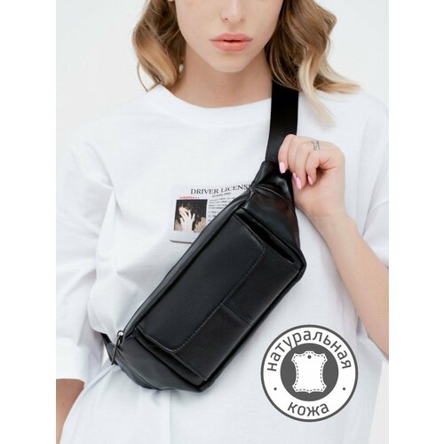 Сумка поясная FAUSTINI фактура гладкая зернистая черный 3420₽