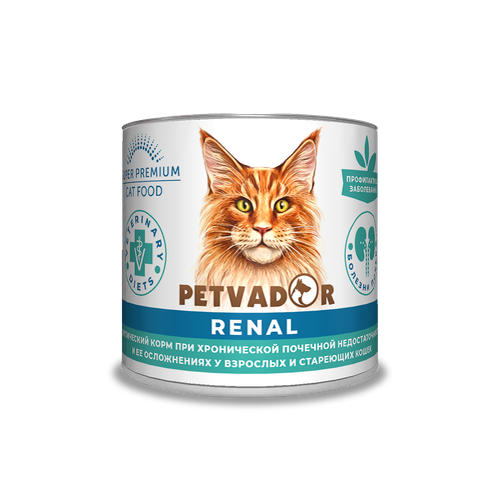 Влажный диетический корм для кошек Petvador Veterinary Diets Renal 2 шт*240 гр