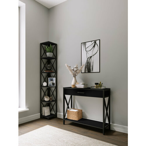 фото Консоль, туалетный столик лофт 90х30 см, черный make mebel
