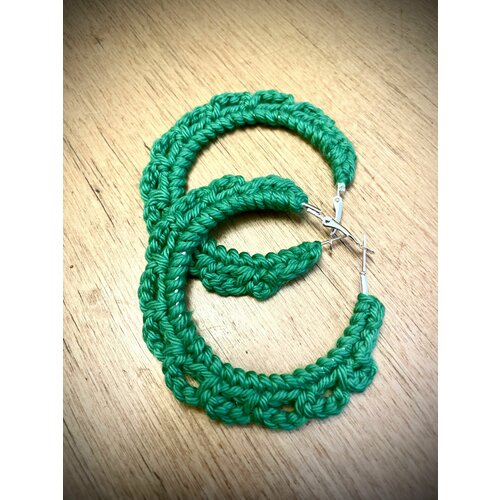 Серьги конго , зеленый серьги кольца 7 см конго бижу m