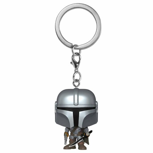 фигурка funko головотряс star wars the mandalorian pop grogu in hovering pram 76551 Брелок Funko Pocket POP! Star Wars Mandalorian S9 The Mandalorian 76546